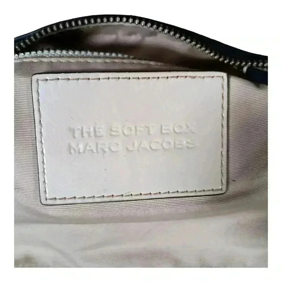 Marc Jacobs The Soft Box Satchel Top Handle Crossbody Ivory Leather Medium - Picture 10 of 12